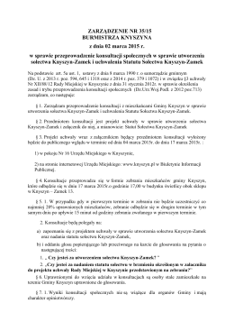 Zarządzenie Burmistrza Knyszyna w sprawie przeprowadzenie