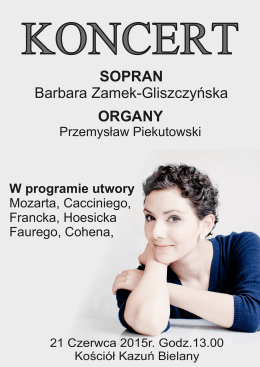 SOPRAN Barbara Zamek-Gliszczyńska ORGANY