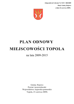 Plan Odnowy Miejscowości Topola na lata 2009