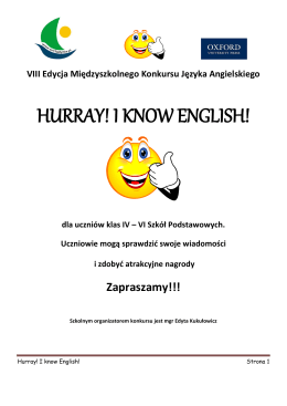 HURRAY! I KNOW ENGLISH!
