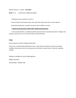 Zadanie domowe na dzień 10.10.2015 KLASA O   C wychowawca