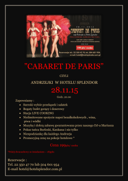 CABARET DE PARIS” 28.11.15