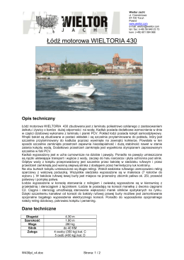 Opis techniczny łodzi WIELTORIA 430