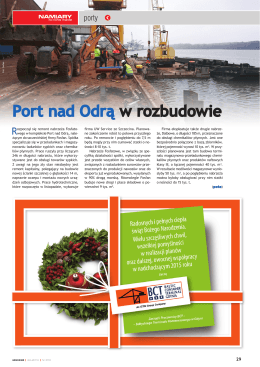 Port nad Odrą w rozbudowie