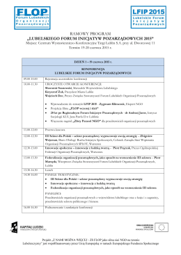 ramowy program „lubelskiego forum inicjatyw pozarządowych 2015”