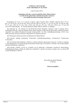 Uchwała nr VI/36/2015 z dnia 30 marca 2015r. zmieniająca uchwałę