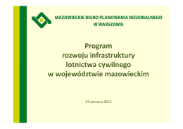Program rozwoju infrastruktury lotnictwa cywilnego w województwie