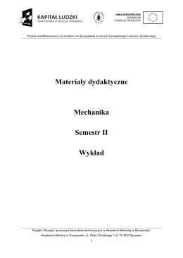 Mechanika wykłady II semestr - MECHATRONIKA