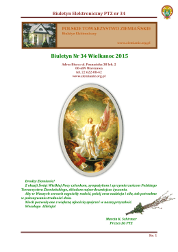Biuletyn Nr 34 Wielkanoc 2015 - Polskie Towarzystwo Ziemiańskie