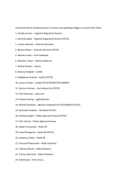 Lista dziennikarzy akredytowanych w sezonie 2015