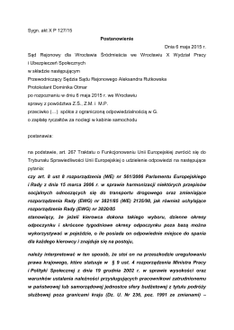 Sygn. akt X P 127/15 Postanowienie Dnia 6 maja 2015 r. Sąd