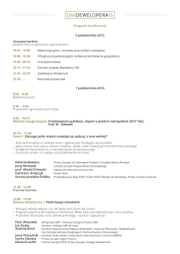 Program konferencji - Dni Dewelopera 2015
