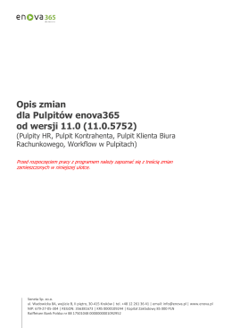 Opis zmian dla Pulpitów enova365 od wersji 11.0 (11.0.5752)