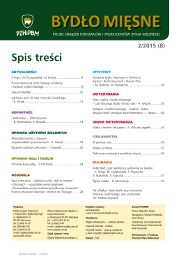 2/2015 (8) Spis treści - Polski Związek Hodowców i Producentów