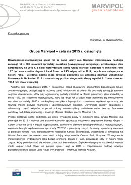 Grupa Marvipol – cele na 2015 r. osi