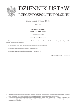 Rozporządzenie Ministra Zdrowia z dnia 11 lutego 2015 r. w
