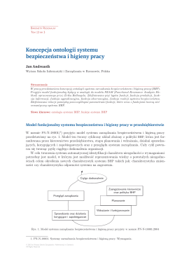 (2015): Koncepcja ontologii systemu bezpieczeństwa i higieny pracy.