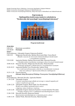 Pobierz Program - Krakowskie dni neurologii i neurofizjologii