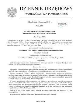 Kwidzyn Sp. z o.o. obowiązująca od 01-09-2015 r.