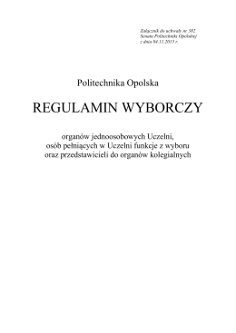 REGULAMIN WYBORCZY - Politechnika Opolska