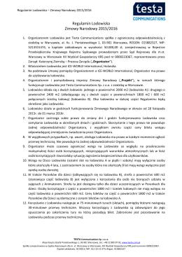 Regulamin Lodowiska - Zimowy Narodowy 2015-2016