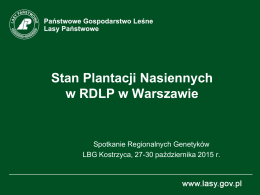 Stan Plantacji Nasiennych w RDLP w Warszawie