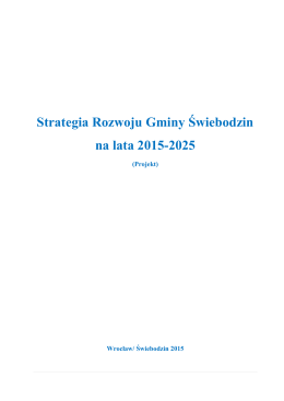 Strategia Rozwoju Gminy Świebodzin na lata 2015-2025