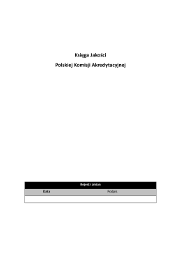Księga Jakości Polskiej Komisji Akredytacyjnej