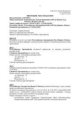 protokół nr cxxxi/2/2015 - Biuletyn Informacji Publicznej KZK GOP