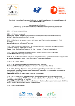 Program konferencji 2.09.2015 - Fundacja