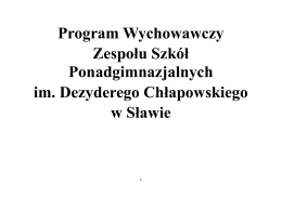 Program wychowawczy ZSP Sława