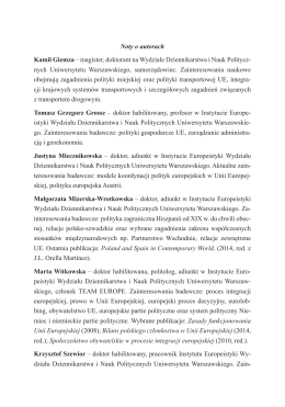 About the authors - Przegląd Europejski