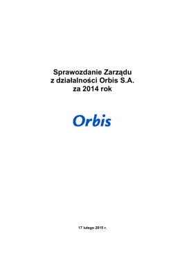 sprawozdanie Zarzadu Orbis R2014