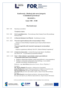 Program konferencji - Centrum arbitrażu i mediacji