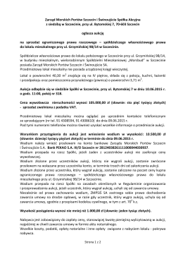 Ogłoszenie o aukcji - Zarząd Morskich Portów Szczecin i Świnoujście