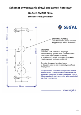 Schemat otworowania drzwi pod zamek Be-Tech SMART