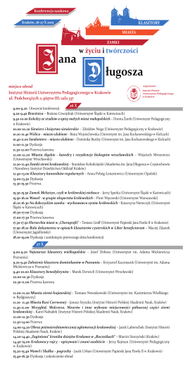 program konferencji - Uniwersytet Pedagogiczny w Krakowie