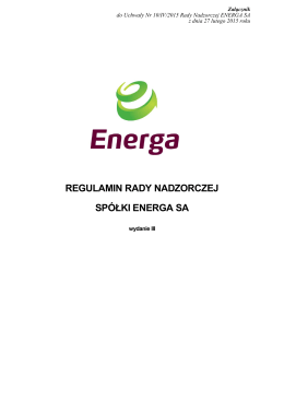 Regulamin Rady Nadzorczej ENERGA SA