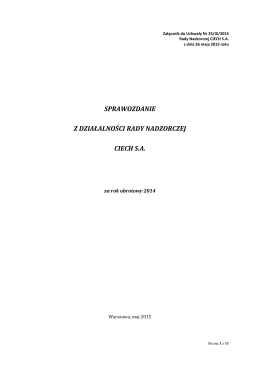 pdf Sprawozdanie Rady Nadzorczej za rok 2014