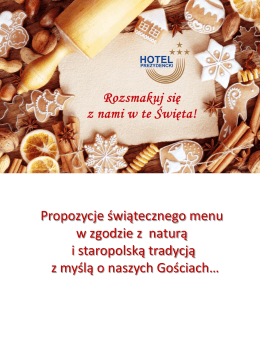 Pobierz menu - Hotel Prezydencki