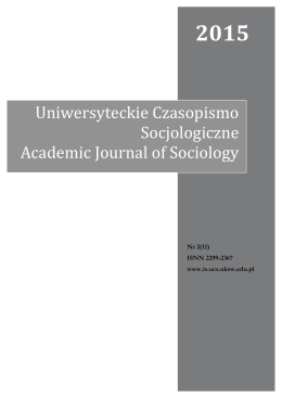 2015 - Uniwersyteckie Czasopismo Socjologiczne Instytutu