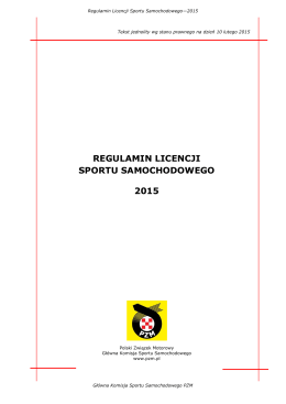 Regulamin Licencji Sportów Samochodowych