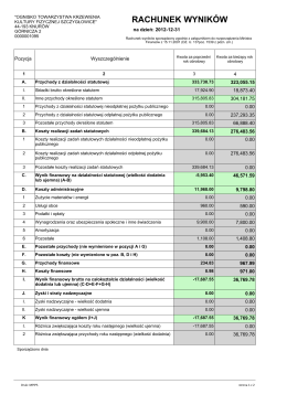 rachunek wyników za 2012 rok