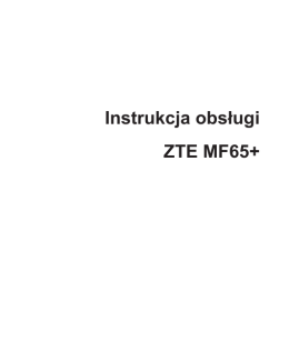 Instrukcja obsługi ZTE MF65+