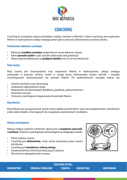 Informacja nt. oferty coachingu (PDF.) << KLIKNIJ