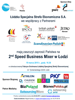 2nd Speed Business Mixer w Łodzi 19 marca 2015 r., godz. 16.30