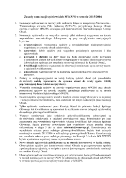Zasady nominacji sędziowskich MWZPS w sezonie 2015/2016