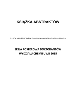 książka abstraktów - Wydział Chemii Uniwersytetu Wrocławskiego