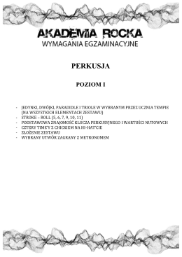 wymagania – perkusja - Akademia Rocka Warszawa