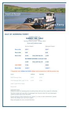 Kerrera Ferry Timetable for Summer and Winter. Ferry to Isle of